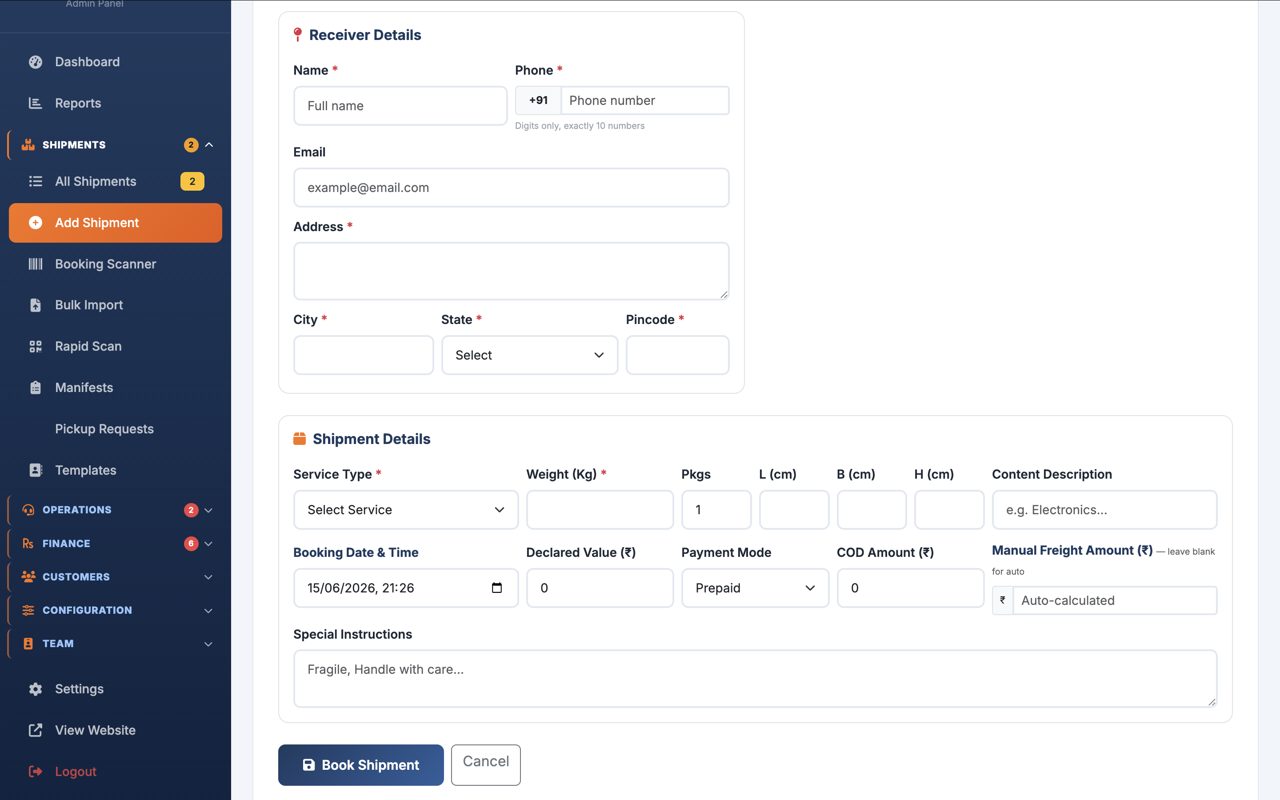 CrystaLogistics admin