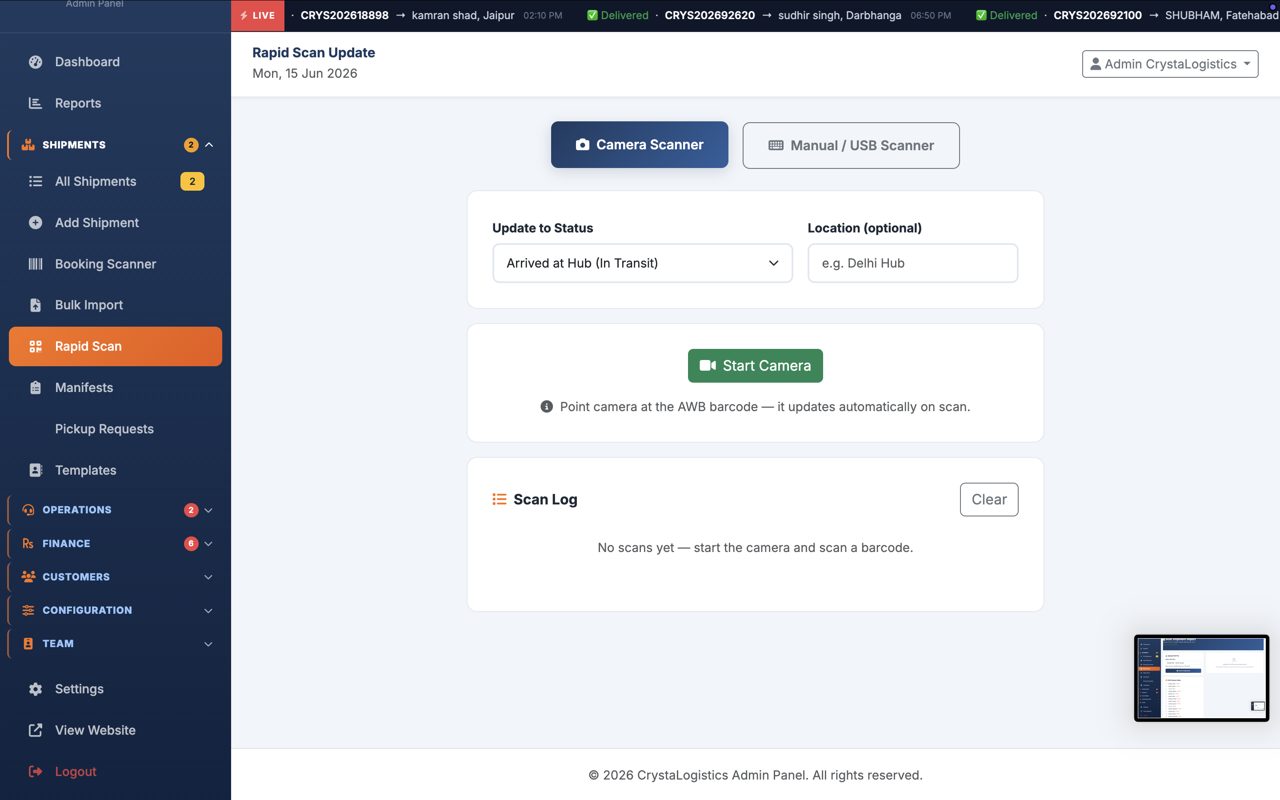 CrystaLogistics admin