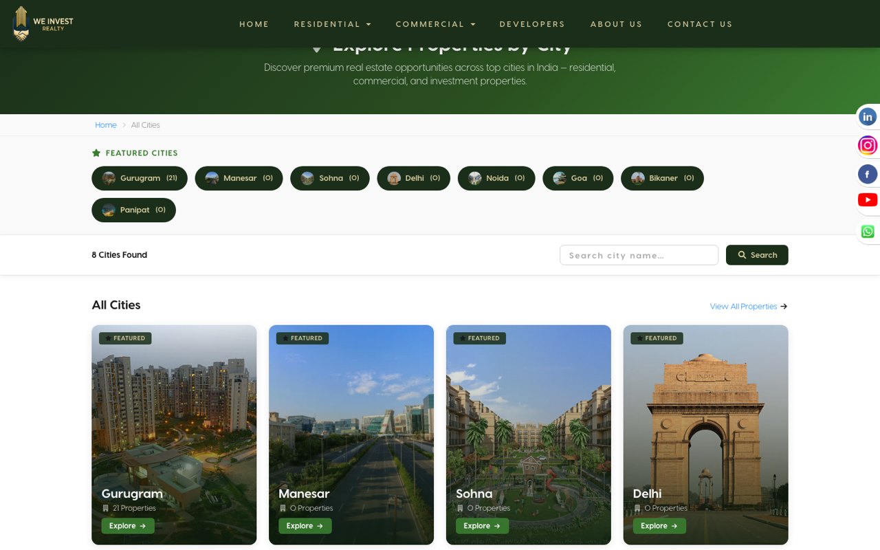 Browse premium projects by city